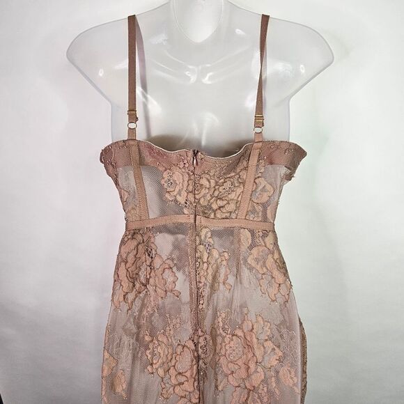 Tan Corset Lace Jumpsuit - Picture 9 of 12